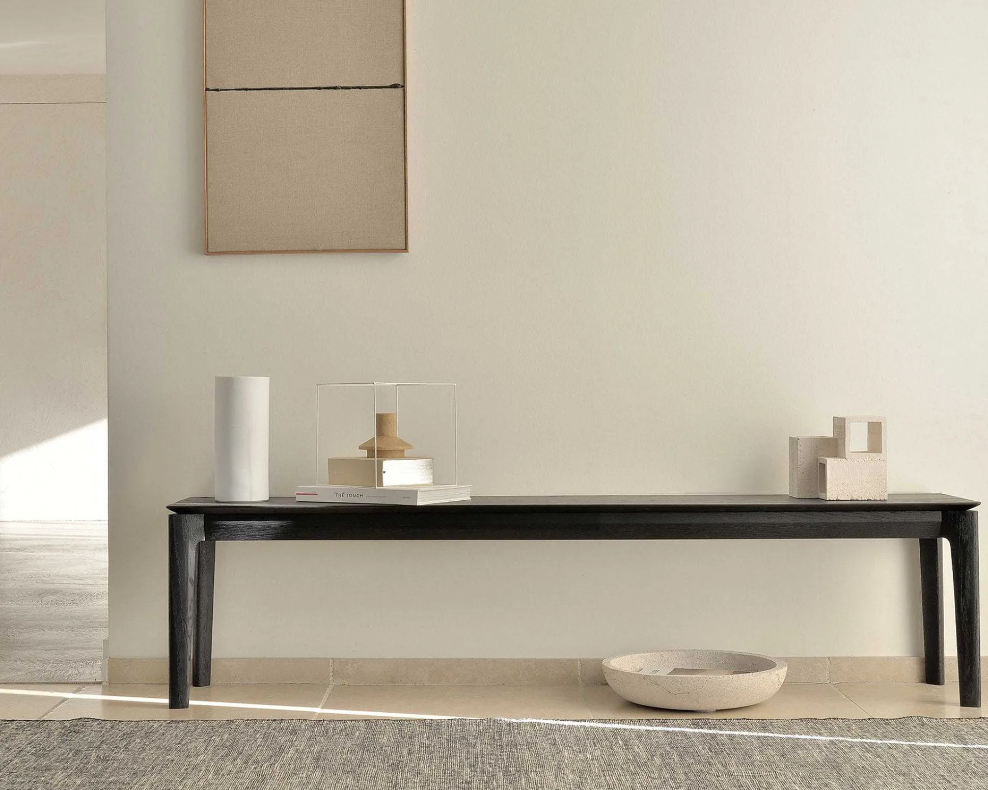 Bok Solid Black Oak Bench, 73"