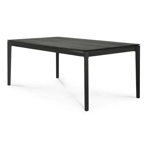 Bok Solid Black Oak Dining Table, 71"
