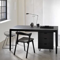 Bok Solid Black Oak Dining Table, 71
