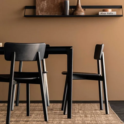 Bok Solid Black Oak Dining Table, 79"