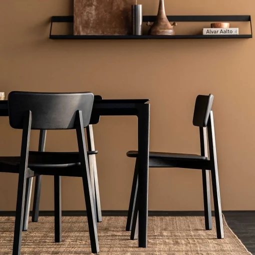 Bok Solid Black Oak Dining Table, 87"