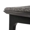 Bok Solid Black Oak Dining Chair with Grey Fabric Cushion