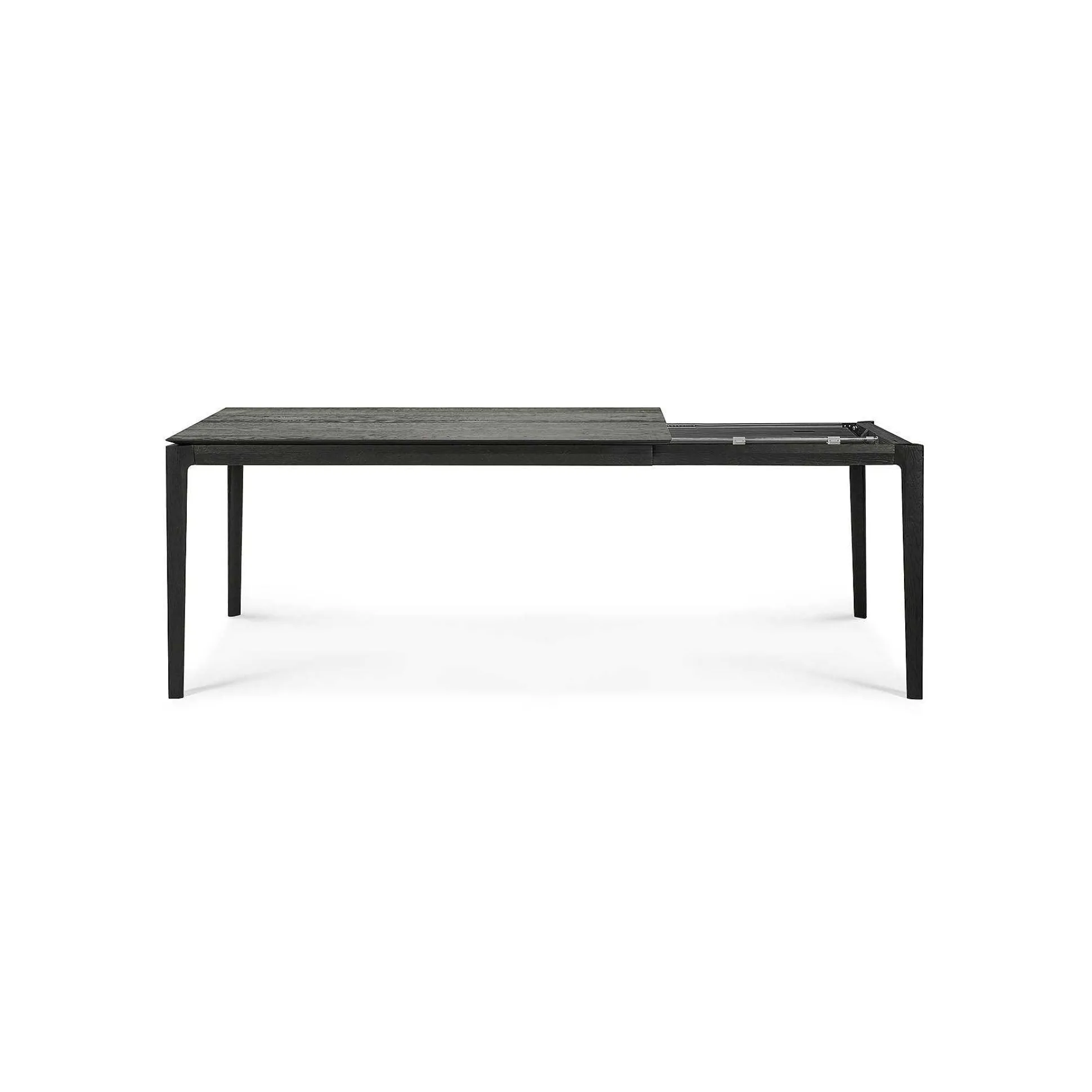 Bok Solid Black Oak Extendable Dining Table, 55.5"/ 87"