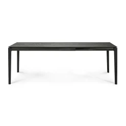Bok Solid Black Oak Extendable Dining Table, 55.5"/ 87"