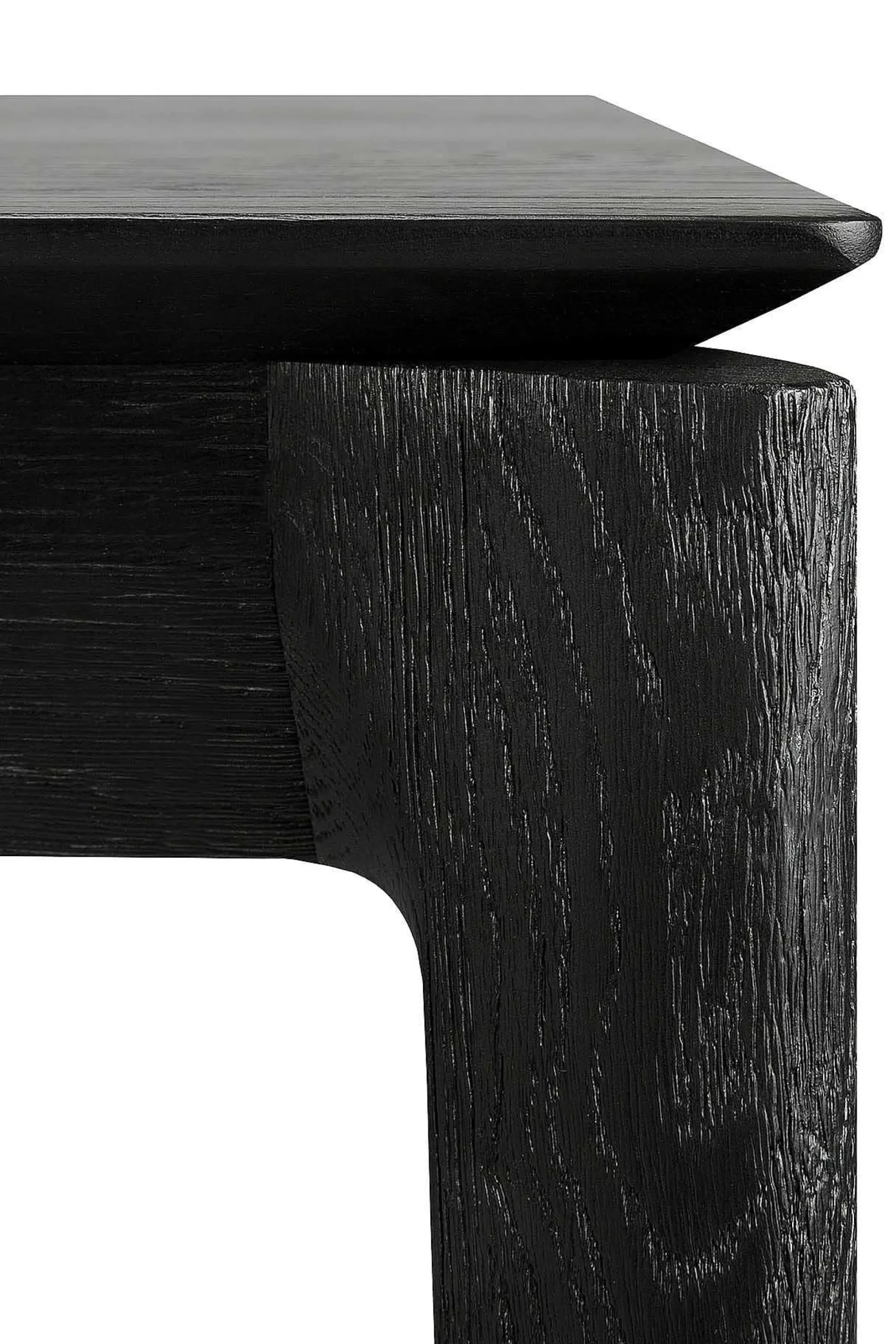 Bok Solid Black Oak Extendable Dining Table, 55.5"/ 87"