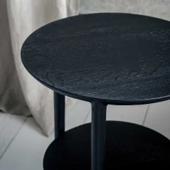 Bok Solid Black Oak Side Table