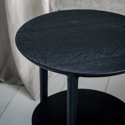 Bok Solid Black Oak Side Table
