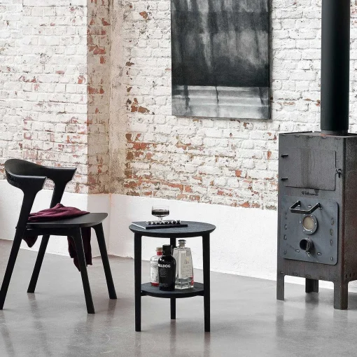 Bok Solid Black Oak Side Table