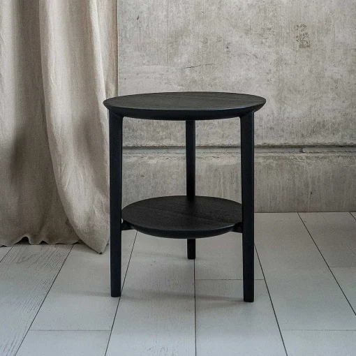 Bok Solid Black Oak Side Table