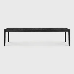 Bok Solid Black Teak Outdoor Dining Table, 118"