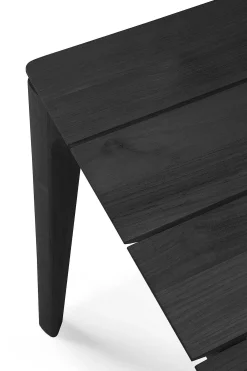 Bok Solid Black Teak Outdoor Dining Table, 118"