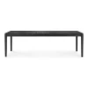 Bok Solid Black Teak Outdoor Dining Table, 98"