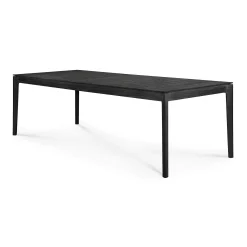 Bok Solid Black Teak Outdoor Dining Table, 98"