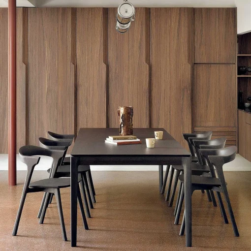 Bok Solid Brown Oak Dining Table, 94.5"