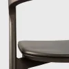 Bok Solid Brown Oak Dining Chair with Brown Leather Cushion