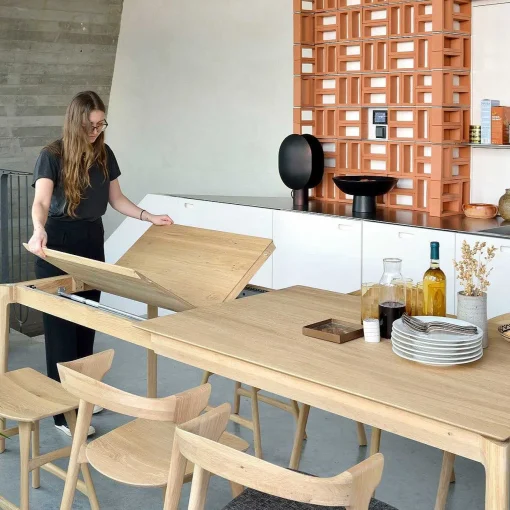 Bok Solid Oak Extendable Dining Table, 63"/ 94"