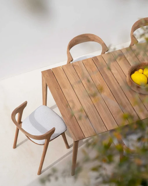 Bok Solid Teak Outdoor Dining Table, 79"