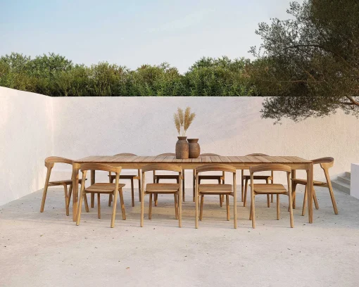 Bok Solid Teak Outdoor Dining Table, 118"
