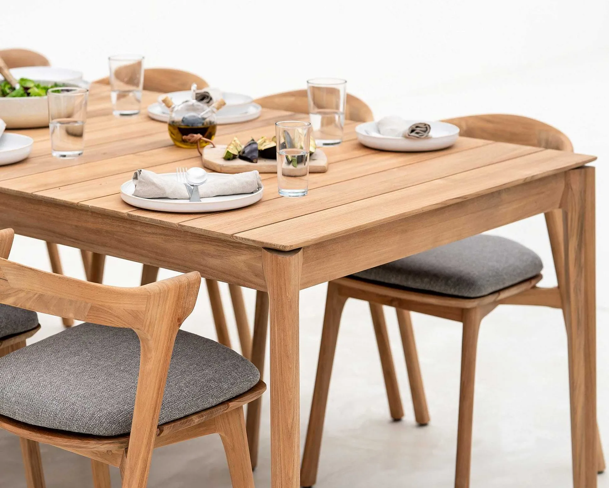 Bok Solid Teak Outdoor Dining Table, 98"