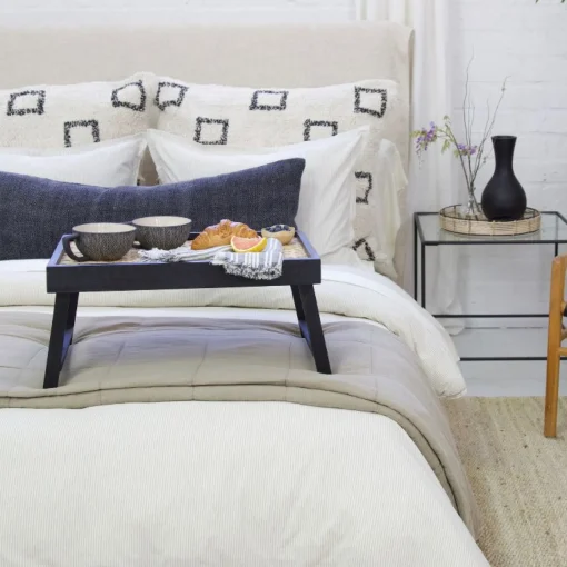 Bowie Big Pillow, Ivory & Grey^Be Home Outlet