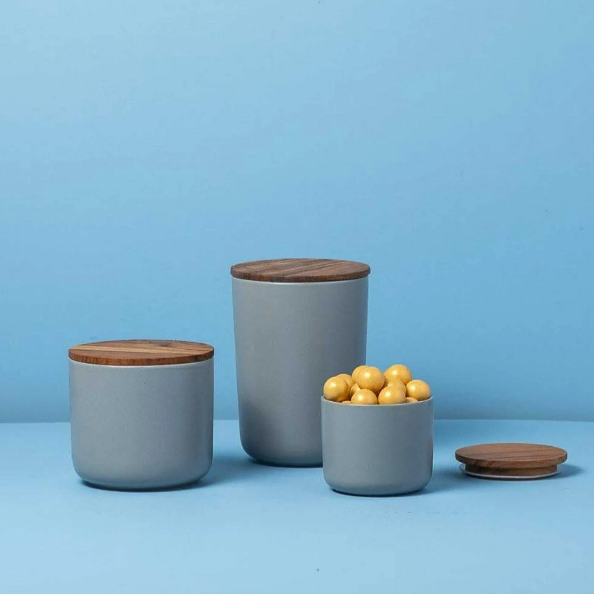 Brampton Stoneware Canister Set of 3, Storm