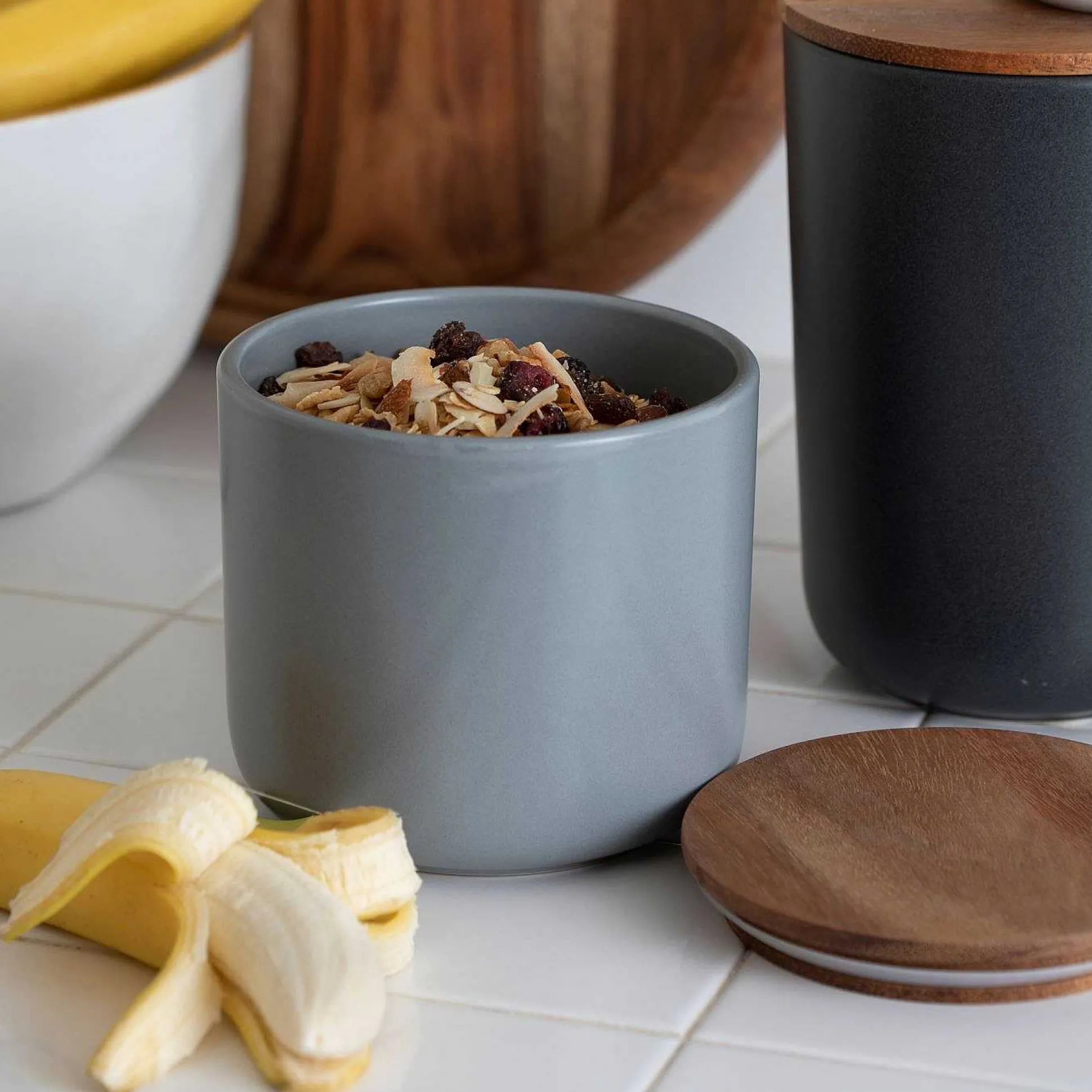 Brampton Stoneware Canister Set of 3, Storm