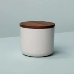 Brampton Stoneware Canister Set of 3, White