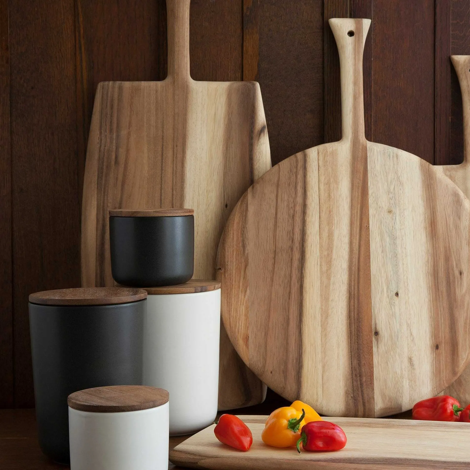 Brampton Stoneware Canister Set of 3, White