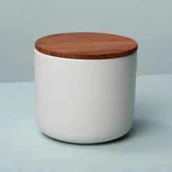 Brampton Stoneware Canister Set of 3, White