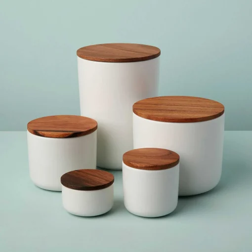 Brampton Stoneware Large Canister, White