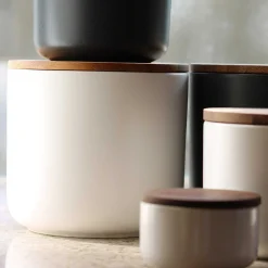 Brampton Stoneware Large Canister, White