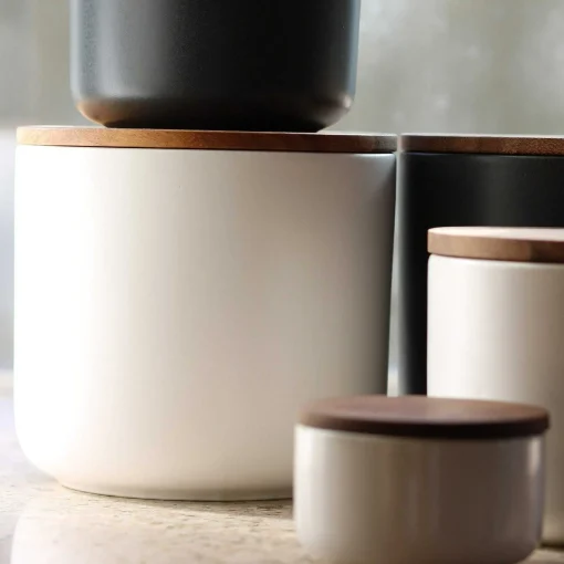 Brampton Stoneware Large Canister, White