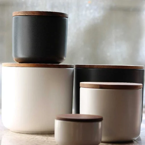 Brampton Stoneware Large Canister, Black