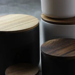 Brampton Stoneware Large Canister, Black