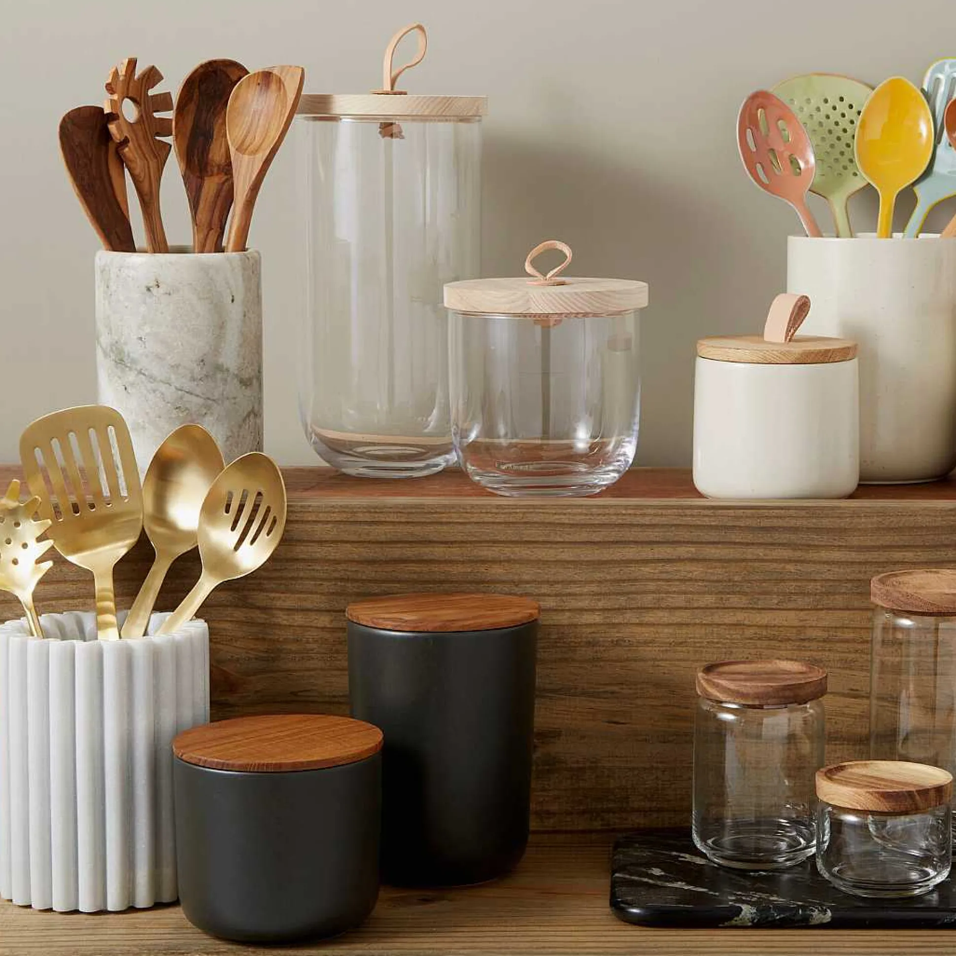 Brampton Stoneware Large Canister, Black