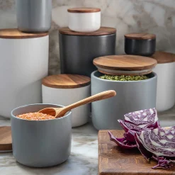 Brampton Stoneware Medium Canister, Storm