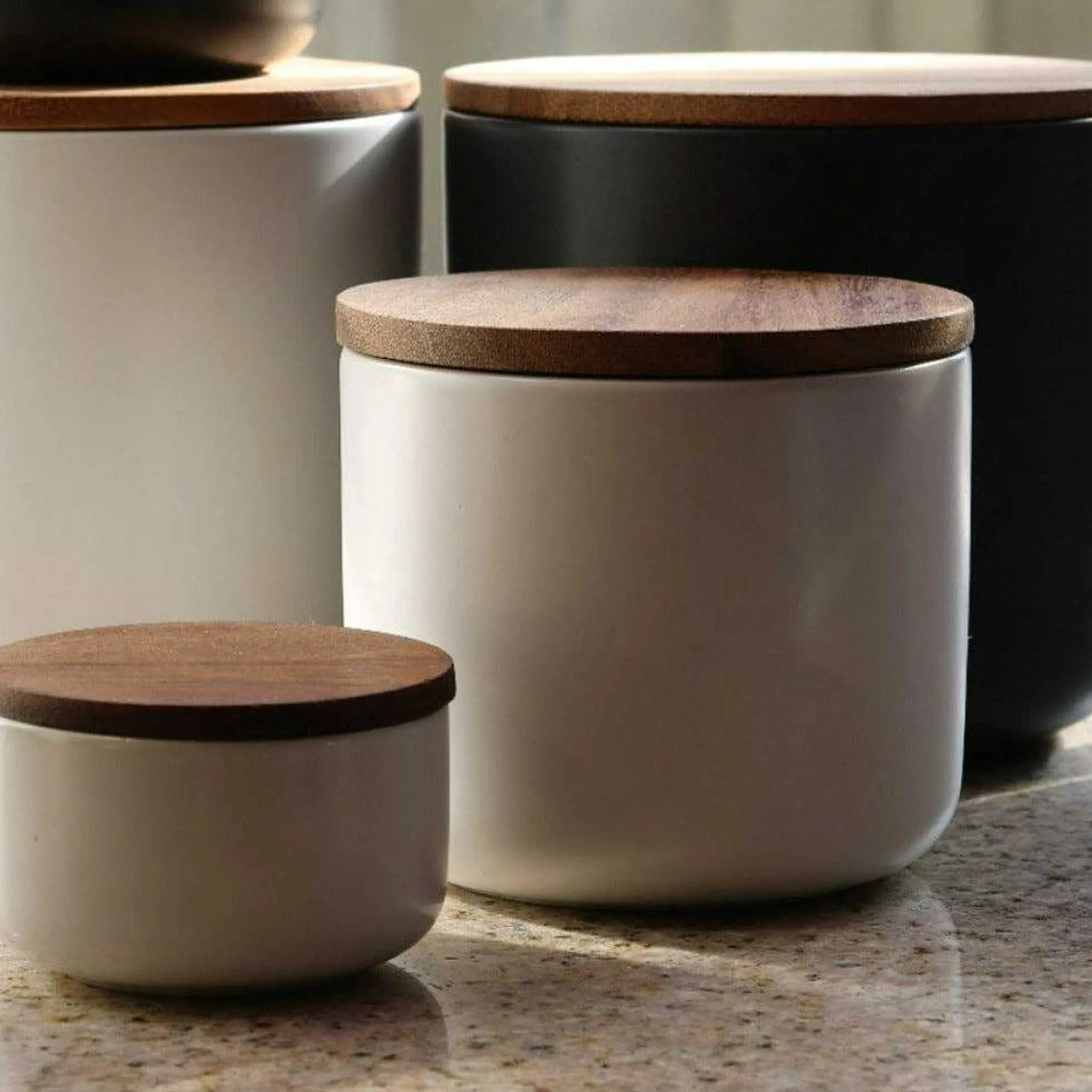 Brampton Stoneware Medium Canister, White