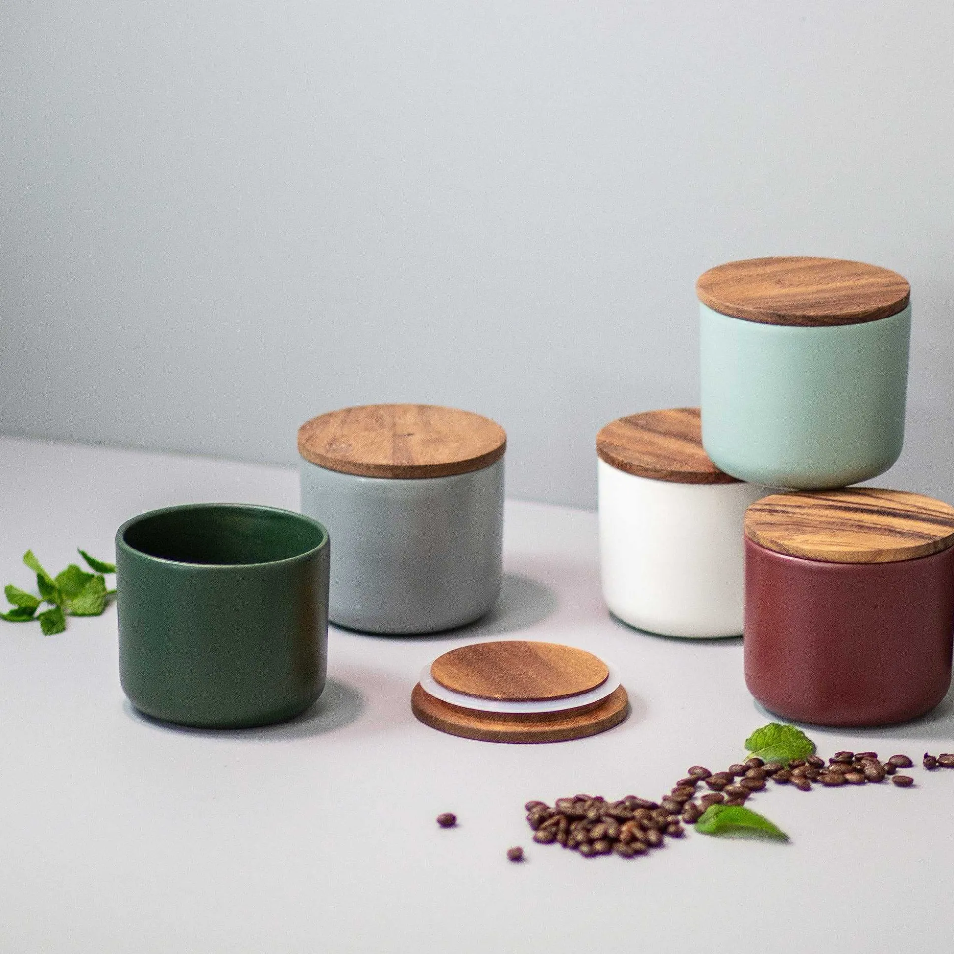 Brampton Stoneware Medium Canister, Forest Green