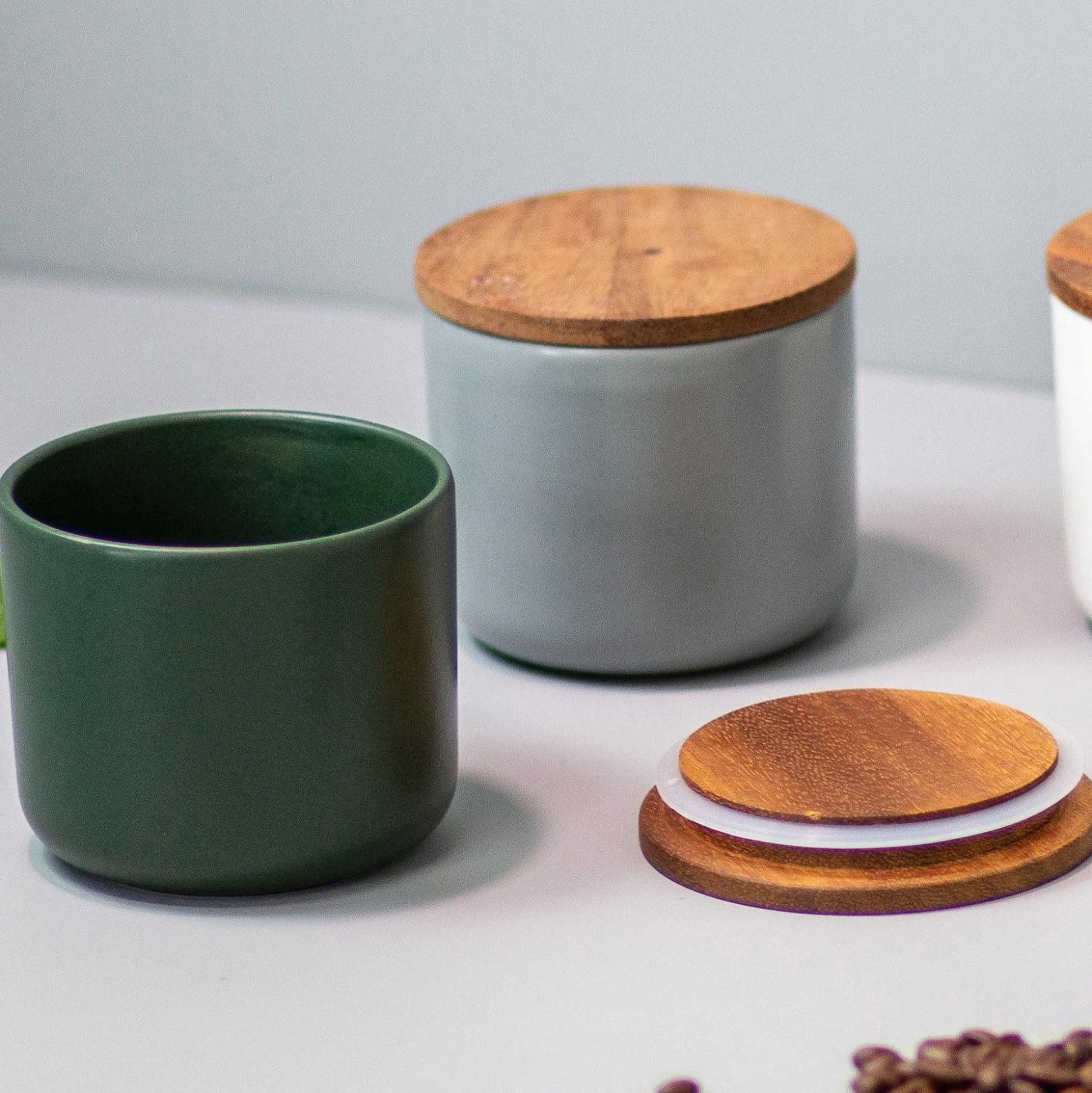 Brampton Stoneware Medium Canister, Forest Green