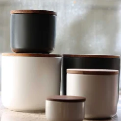 Brampton Stoneware Medium Canister, Black