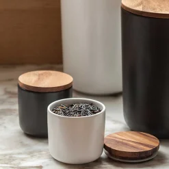 Brampton Stoneware Small Canister, White
