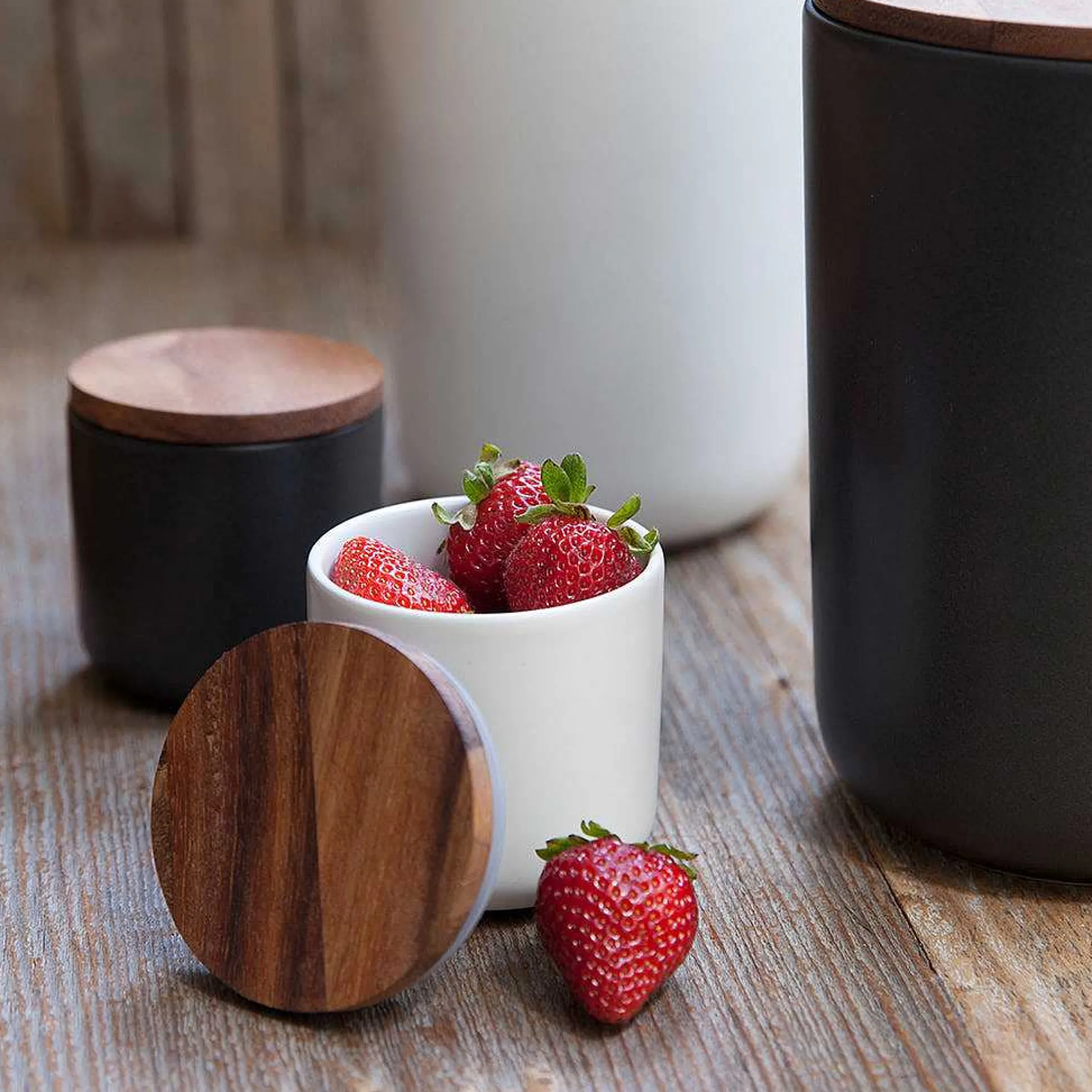 Brampton Stoneware Small Canister, White