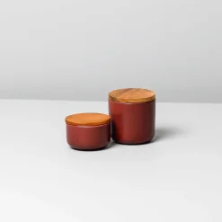 Brampton Stoneware Small Canister, Burgundy