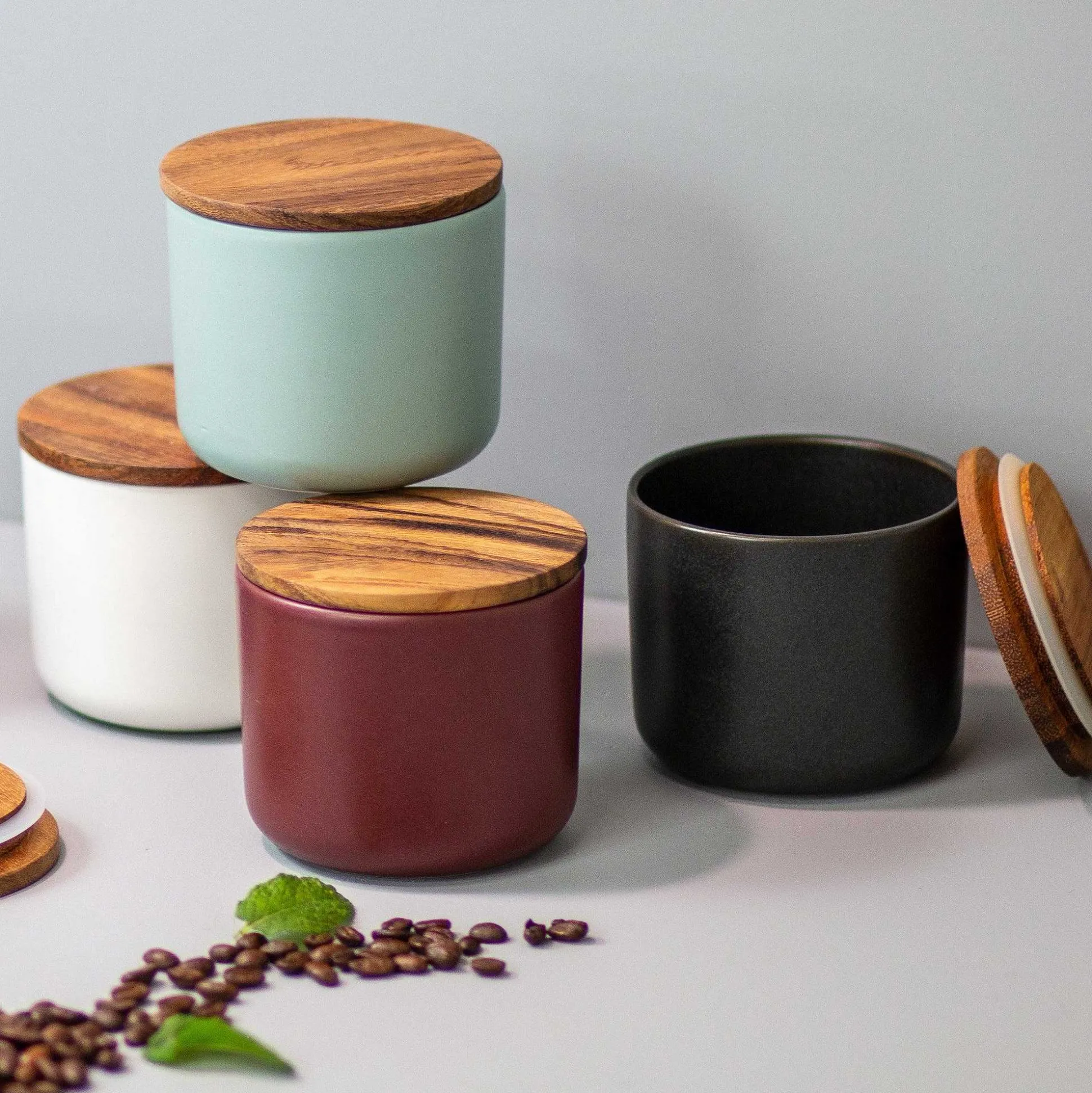 Brampton Stoneware Small Canister, Seaglass