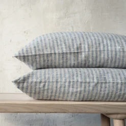 Brittany Euro Pillow, Indigo and Natural^Be Home Cheap