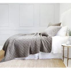 Brussels King Coverlet, Pewter^Be Home Discount