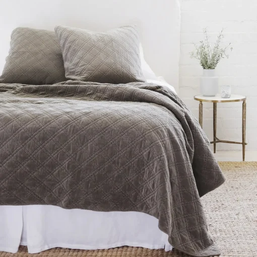 Brussels Queen Coverlet, Pewter^Be Home Sale