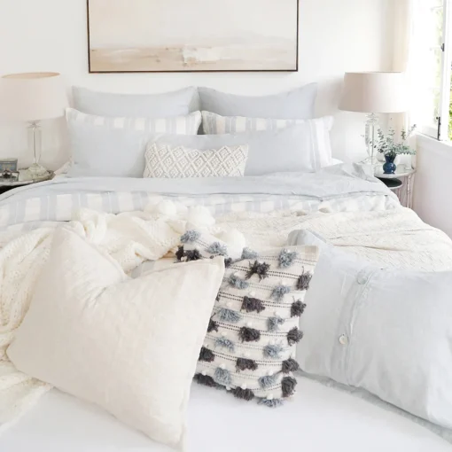 Carter Big Pillow, Ivory & Denim^Be Home Hot
