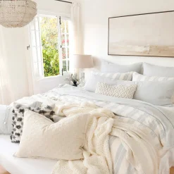 Carter Big Pillow, Ivory & Denim^Be Home Hot