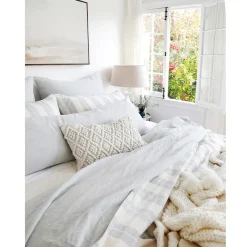 Carter Big Pillow, Ivory & Denim^Be Home Hot